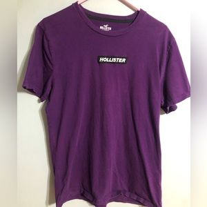 Hollister purple box logo t-shirt